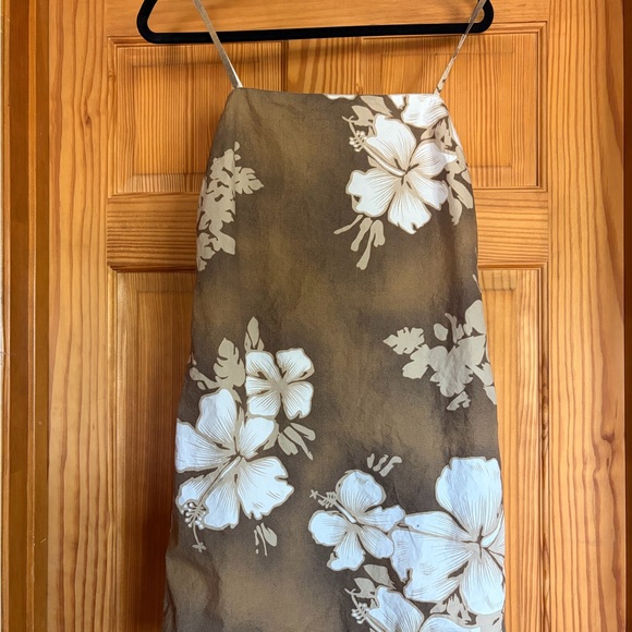 Ralph Lauren Dresses & Skirts - Vintage Polo Jeans Co. Ralph Lauren Brown Hawaiian Hibiscus Slip Dress Y2K Sz 6